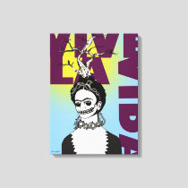 Frida Kahlo Pop Art Portrait Canvas Print