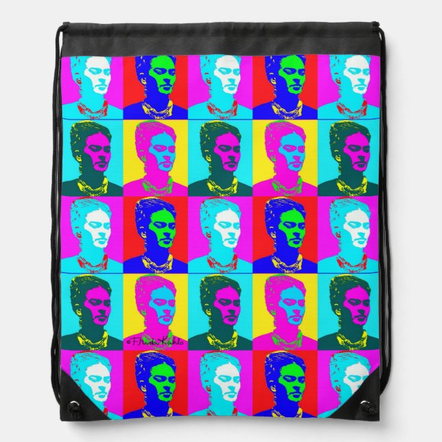 Frida Kahlo Pop Art Portrait Pattern Backpack Desi (Front)