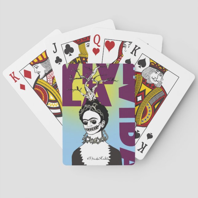 Frida Kahlo Pop Art Portrait Poker Cards (Back)