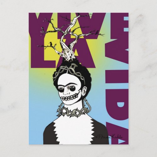 Frida Kahlo Pop Art Portrait Postcard