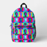 Frida Kahlo Pop Art Portrait Printed Backpack