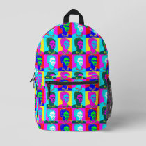 Frida Kahlo Pop Art Portrait Printed Backpack
