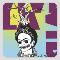 Frida Kahlo Pop Art Portrait Square Sticker