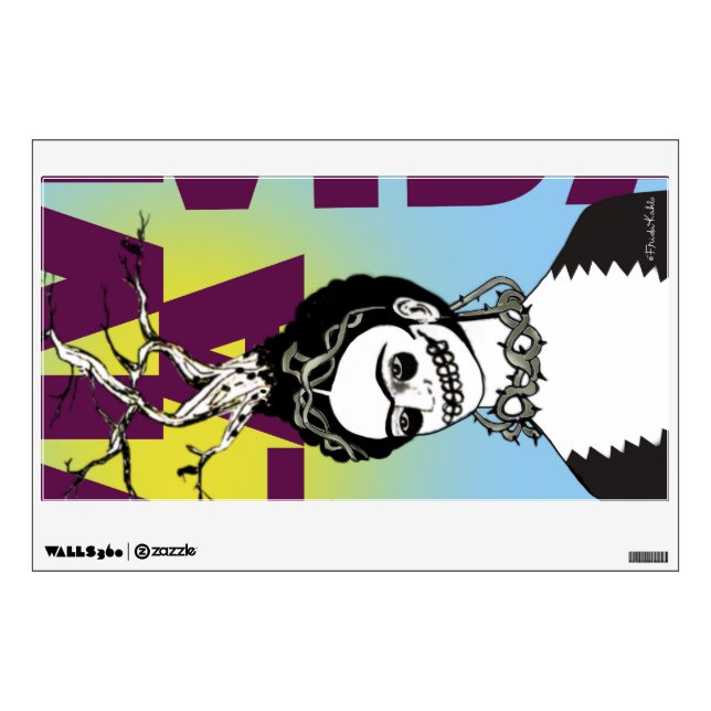 Frida Kahlo Pop Art Portrait Wall Decal (Front)