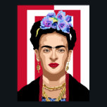 Frida Kahlo pop art Poster<br><div class="desc">Frida Kahlo pop art, women's day</div>