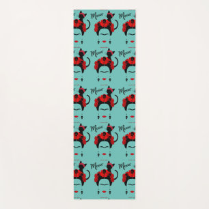 Frida Kahlo portrait and cute meow Mexican Cat Yoga Mat