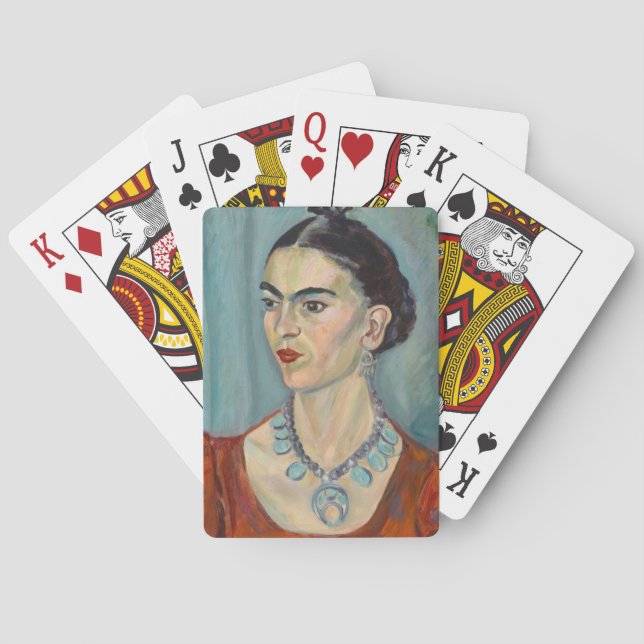 Frida Kahlo portrait Poker Cards (Back)
