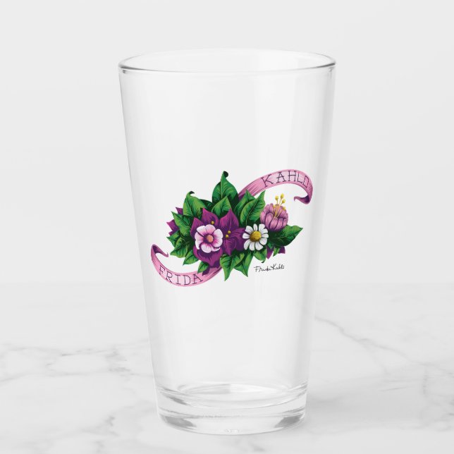 Frida Kahlo | Purple Floral Bouquet Glass (Front)