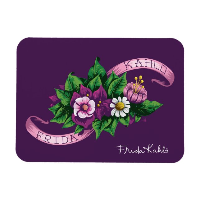 Frida Kahlo | Purple Floral Bouquet Magnet (Horizontal)