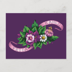 Frida Kahlo Purple Floral Bouquet Postcard