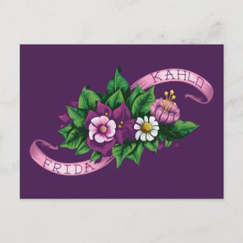 Frida Kahlo | Purple Floral Bouquet Postcard by fridakahlo at Zazzle