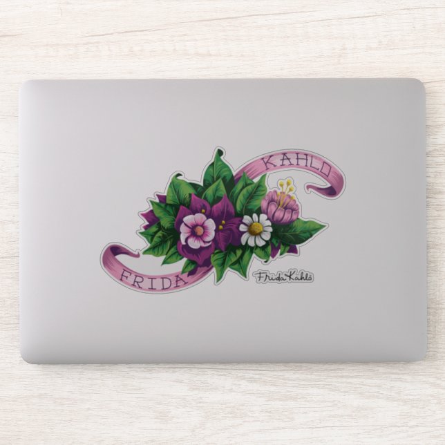 Frida Kahlo | Purple Floral Bouquet Sticker (Computer)