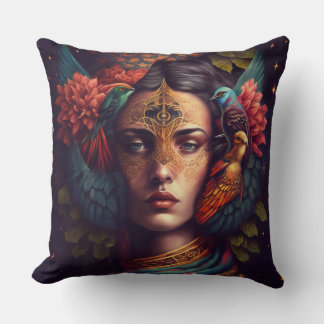 FRIDA KAHLO Queen of the Jungle Throw Pillow