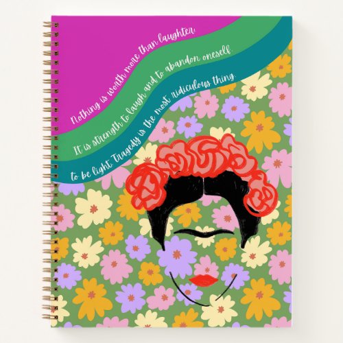 Frida Kahlo Quote Floral Journal Notebook 