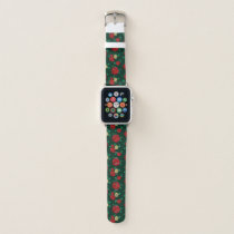 Frida Kahlo | Red and Gold Rose Pattern Apple Watch Band