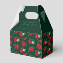 Frida Kahlo | Red and Gold Rose Pattern Favor Boxes