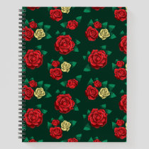 Frida Kahlo | Red and Gold Rose Pattern Notebook