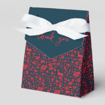 Frida Kahlo | Red & Navy Floral Pattern Favor Boxes