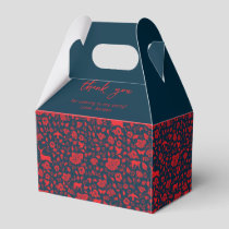 Frida Kahlo | Red & Navy Floral Pattern Favor Boxes