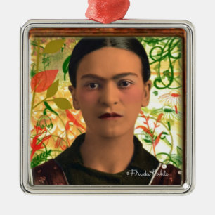 Frida Kahlo Reflejando Metal Ornament