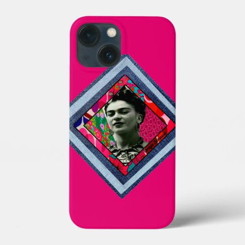 Frida Kahlo Retro Denim Diamond iPhone 13 Mini Case