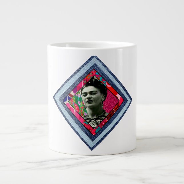 Frida Kahlo Retro Denim Diamond Giant Coffee Mug (Front)