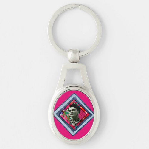 Frida Kahlo Retro Denim Diamond Keychain