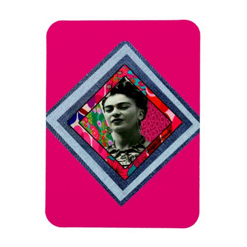 Frida Kahlo Retro Denim Diamond Magnet