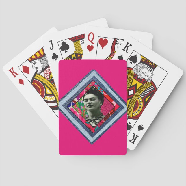Frida Kahlo Retro Denim Diamond Poker Cards (Back)