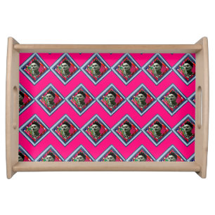 Frida Kahlo Retro Denim Diamond Serving Tray