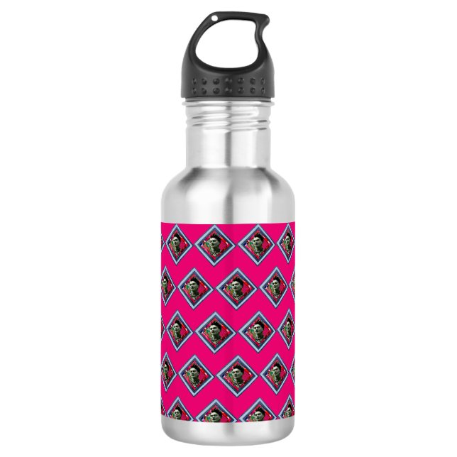 Frida Kahlo Retro Denim Diamond Stainless Steel Water Bottle (Front)