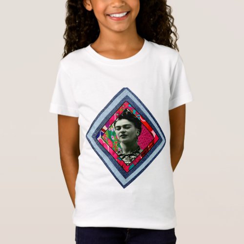 Frida Kahlo Retro Denim Diamond T_Shirt