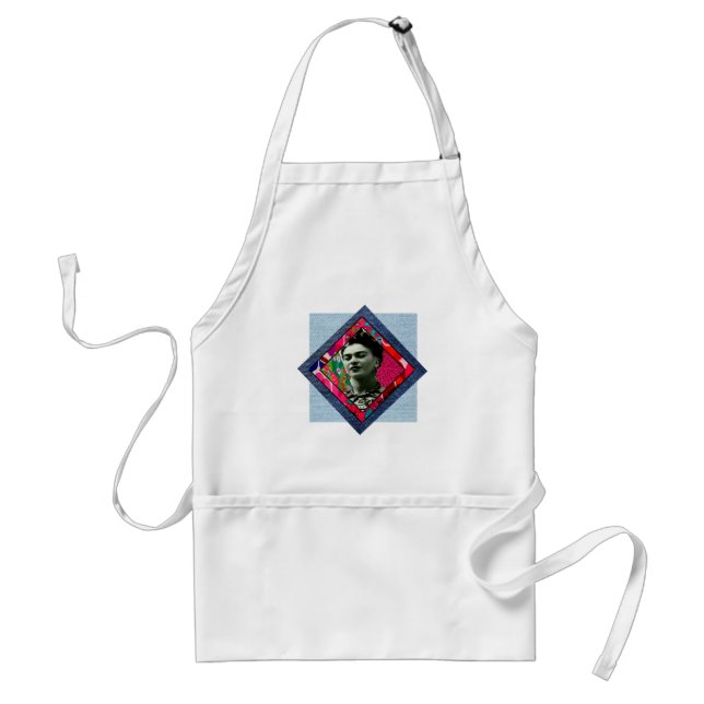 Frida Kahlo Retro Pink Denim Adult Apron (Front)