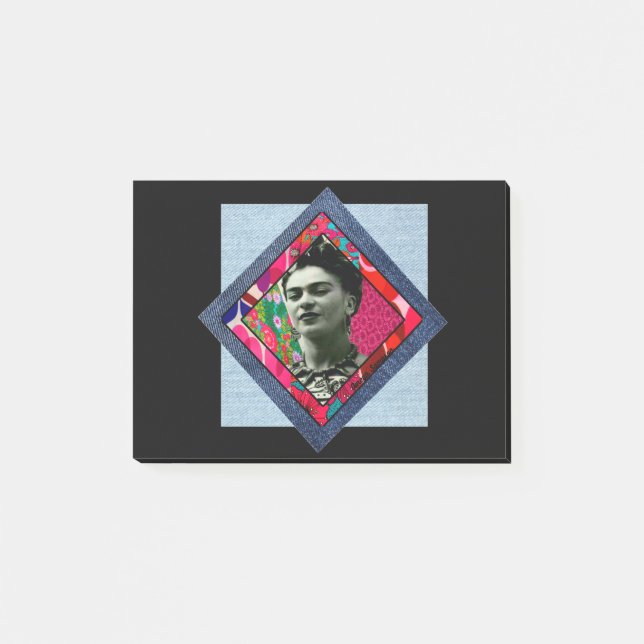 Frida Kahlo Retro Pink Denim Post-it Notes (Front)