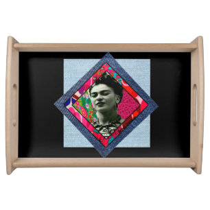 Frida Kahlo Retro Pink Denim Serving Tray