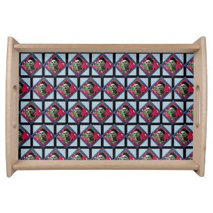 Frida Kahlo Retro Pink Denim Serving Tray
