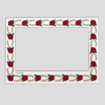 Frida Kahlo Rose and Thorn Floral Border Magnetic Frame