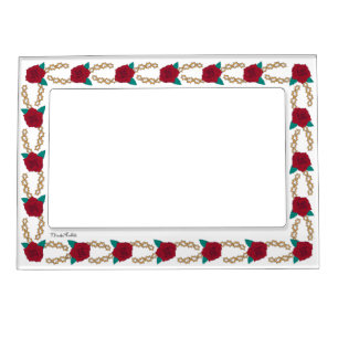 Frida Kahlo Rose and Thorn Floral Border Magnetic Frame