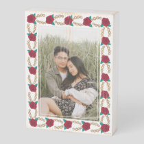 Frida Kahlo Rose and Thorn Floral Border Photo Wooden Box Sign