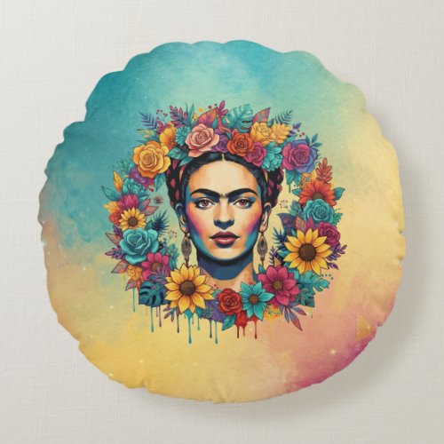 Frida Kahlo Round Pillow