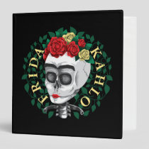 Frida Kahlo | Skull with Rose Crown 3 Ring Binder