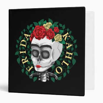 Frida Kahlo | Skull With Rose Crown 3 Ring Binder by fridakahlo at Zazzle