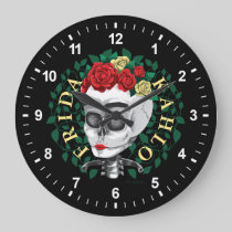 Frida Kahlo | Skull with Rose Crown Large Clock