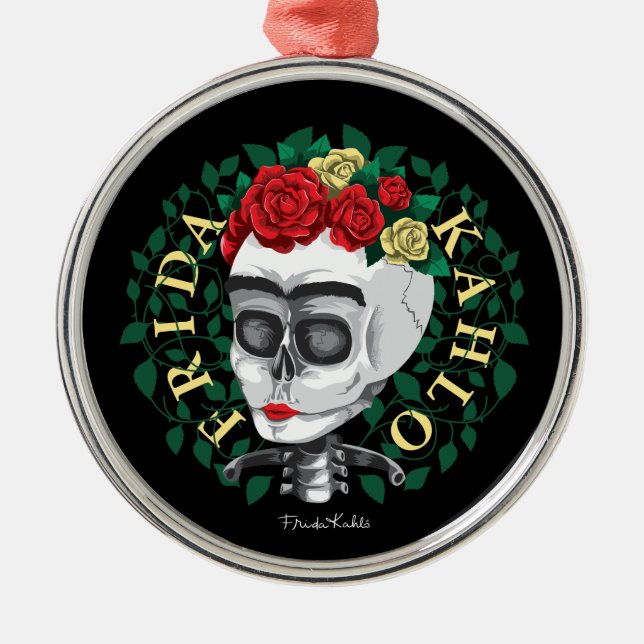 Frida Kahlo | Skull with Rose Crown Metal Ornament (Front)