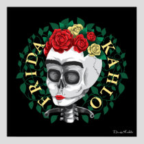 Frida Kahlo | Skull with Rose Crown Poster