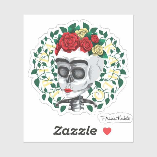 Frida Kahlo | Skull with Rose Crown Sticker (Sheet)