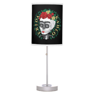 Frida Kahlo Skull with Rose Crown Table Lamp