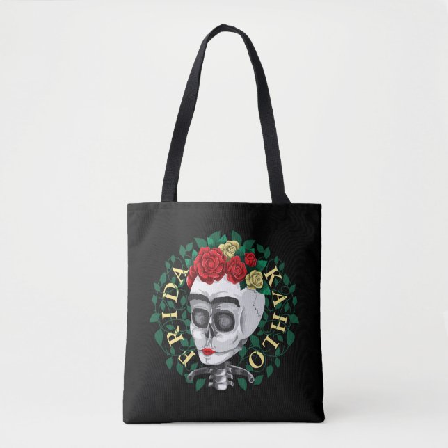 Frida Kahlo | Skull with Rose Crown Tote Bag (Front)