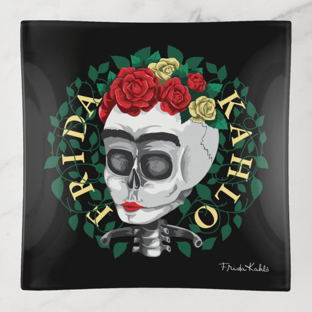 Frida Kahlo | Skull with Rose Crown Trinket Tray (Front)