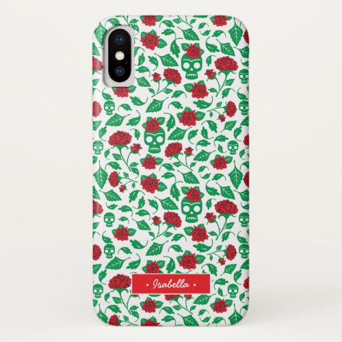 Frida Kahlo  Skulls  Roses iPhone X Case